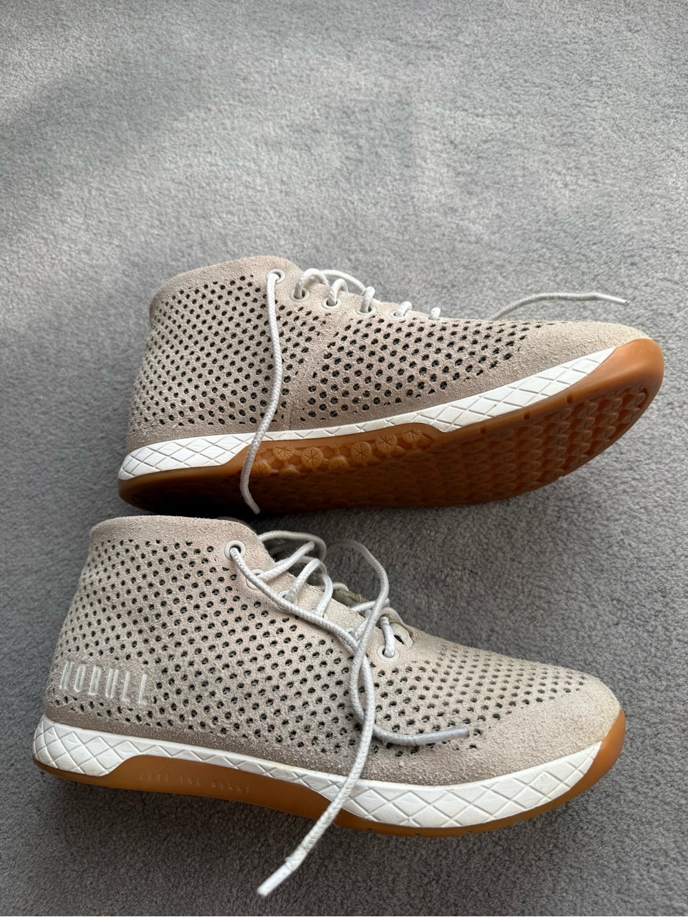 No Bull Unisex Beige Perforated High-Top Sneakers